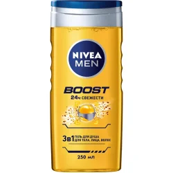 Nivea Гель для душа Boost 3 в 1 для тела, лица и волос 250 мл