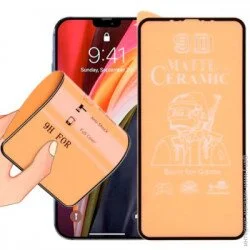 Защитное стекло Full Glue Ceramics MATTE Anti-shock iPhone 12 Mini Black (тех.пак) (RL067035)