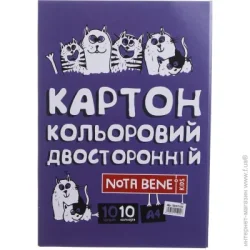 Цветной картон Nota Bene Картон цветной двусторонний 10 листов