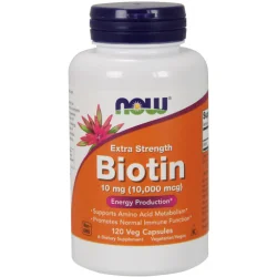 Вітаміни NOW BIOTIN 10 мг (10,000 мкг) 120 веган капс (812068)
