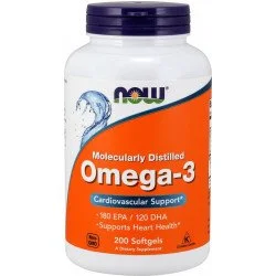 Рыбий жир NOW Omega-3 1000мг, 200 капсул
