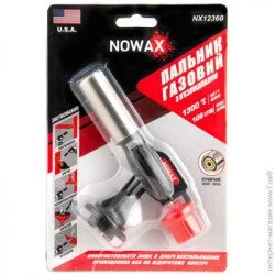 Газовый паяльник Nowax Пальник газовий з п"єз., мет. кор, сопло:-20мм, довж.-80мм, керам. захист, (NX12360)