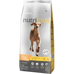 Сухой корм Nutrilove Корм для активных собак Курица и рис 12 кг