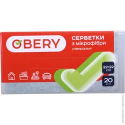 Obery Салфетки из микрофибры универсальные 22 х 22 см 20 шт./уп. серый