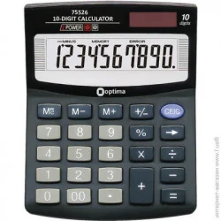 Калькулятор настільний Optima, 10 розрядів, розмір 125*100*27 мм (O75526)