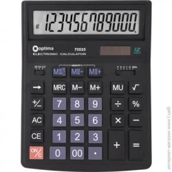 Калькулятор настільний Optima, 12 розрядів, розмір 200*154*36 мм (O75525)
