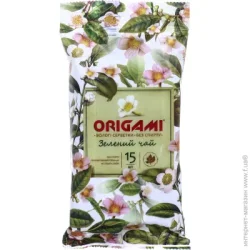 Origami Влажные салфетки зеленый чай 15 шт.