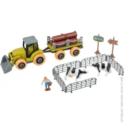 Фігурка з аксесуарами Otamanko Ігровий набір Фермерське господарство (трактор з причепом д/брів, фермер з коровами) (8806)