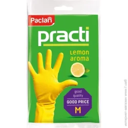 Paclan Перчатки резиновые суперкрепкие р.M 1 пар/уп. желтые