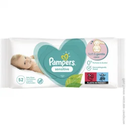 Pampers Дитячі вологі серветки Sensitive 52 шт.