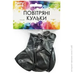 Party Хата Кульки латексні металік 25 см срібний 5 шт.