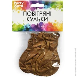 Party Хата Кульки латексні металік 25 см золотий 5 шт.