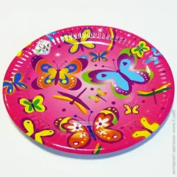 Тарілка дрібна Party House Тарілка паперова «Метелики» 180 мм 6 шт.