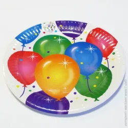 Тарілка дрібна Party House Тарілка паперова «Кульки» 180 мм 6 шт.