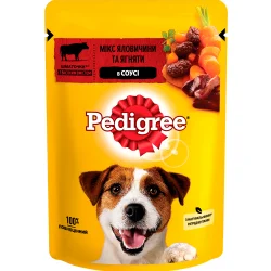 Вологий корм Pedigree Консерва для собак 100 м з яловичиною та ягням