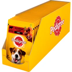 Вологий корм Pedigree Ялов/Ягн В Соусі 24x100г (5900951262555)