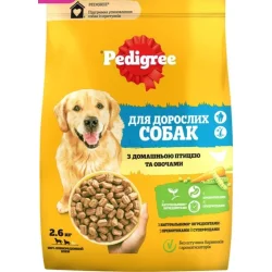 Сухой корм Pedigree Корм сухой для всех пород с домашней птицей и овощами 2,6 кг