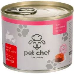 Консервы Pet Chef Паштет консервированный для собак для всех пород мясное ассорти 200 г