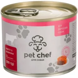 Консервы Pet Chef Паштет консервированный для собак для всех пород с говядиной 200 г