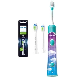 Набор зубных щеток детская Philips Электрическая зубная щетка детская Sonicare For Kids HX6322/04 +  насадки HX6062/87