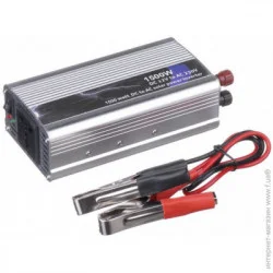 Інвертор Інвертор PI 1500ВА (900Вт), 12/220V, approximated, 1 розетка, клемы + крокодилы