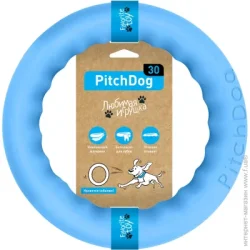 Pitchdog Игрушка для собак кольцо для апортировки d 28 см голубое