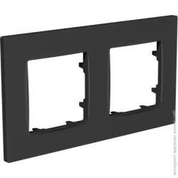 Plank Electrotechnic Рамка двомісна Nordic універсальна антрацит PLK1020242