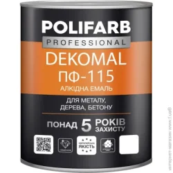 Polifarb Емаль алкідна DekoMal ПФ-115 червоний глянець 2.7кг