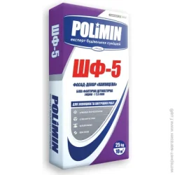 Polimin Штукатурка ШФ-5 белая фактурная (зерно 1,5 мм) 25 кг