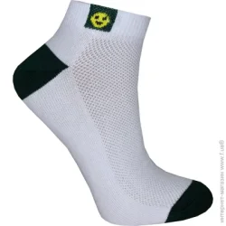 Premier Socks Носки детские унисекс Смайлик сетка р. 16–18 бело-зеленый