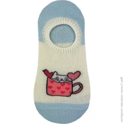 Premier Socks Носки женские Котик в чашке р.23-25 белый с голубым
