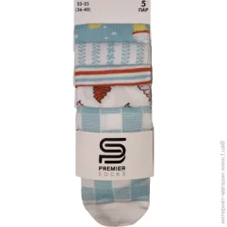 Premier Socks Носки женские р.23-25 бирюзовый с белым 5 шт.