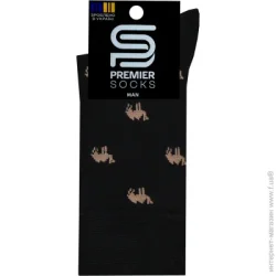 Premier Socks Шкарпетки чоловічі з верблюдами р.25 чорний
