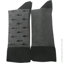 Носки Premier Socks Комплект носков Классические с акулами р.25 черный с серым