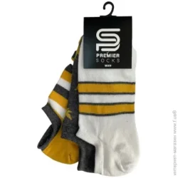Носки Premier Socks Набор носков мужских с принтом и полосками р.39-41 бело-черно-желтый 3 шт.