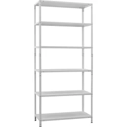 Proзапас Стелаж металевий Гранд 2090x950x400 мм білий метал полиці 6 шт. фарба