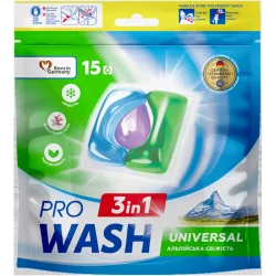 Капсулы для стирки Pro Wash Альпийская Свежесть Запасной блок 15 шт (145093)