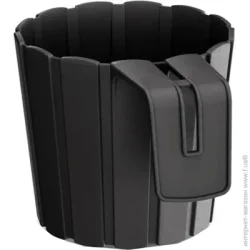Prosperplast Горшок пластиковый Boardee Hook круглый 1,4 л антрацит (25333-433)