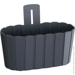 Prosperplast Горшок пластиковый Boardee Wall овальный 3,3 л антрацит (27450-433)