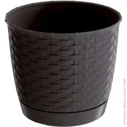 Prosperplast Горшок пластиковый Ratolla round круглый 1,2 л коричневый (70762-440)