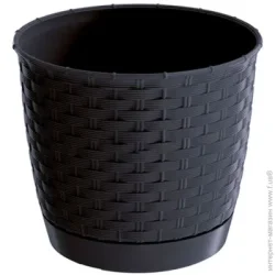 Prosperplast Горщик пластиковий Ratolla round круглий 4,2 л антрацит (70765-433)