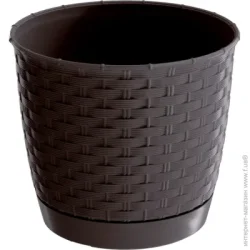 Prosperplast Горщик пластиковий Ratolla round круглий 4,2 л коричневий (70765-440)