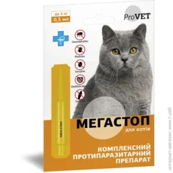 Provet Краплі Природа на загривку для кішок «Мега Стоп» до 4 кг PR241747