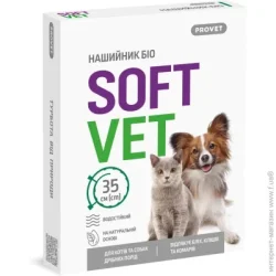 Ошейник Provet Нашийник SOFTVET БІО для котів та собак дрібних порід репелентний 35 см, арт PR244115 (4823082441150)