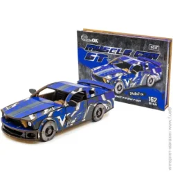 Пазл 3D Puzzleok 3D-конструктор Muscle Car синий Puz-00642 деревянный