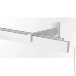 Quadrum Комплект карниза SQUARE двойной 17/200 см белый с черными крючками