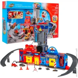Трек Qunxing Toys Ігровий набір Паркінг Пожежна та поліцейська служби SK-757XJA