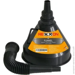 Лійка пластик Rexxon Вирва пластикова 120 мм із гнучким шлангом чорний