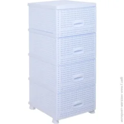RIO Комод пластиковая 8508WH на 4 шухляды KNIT белый 894x386x431 мм