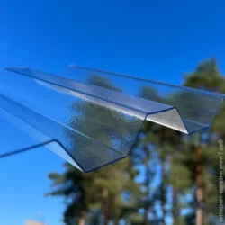 Rodeca Гофрований монолітний полікарбонат 1x2000x1050 мм колотий прозорий лід